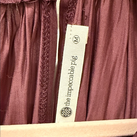 The Impeccable Pig Deep Wine Long Sleeve Romper - Picture 2 of 3